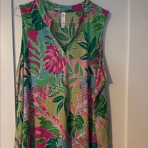 Tropical Floral Sleeveless Blouse